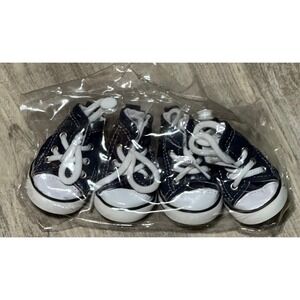 Pet Dog Shoes Sneakers Denim Canvas Paw Protector Boots Size‎ 4